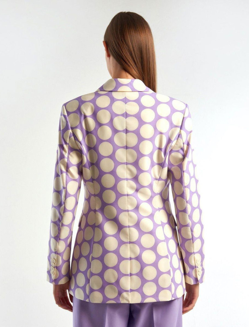 Kadın Lila Puantiyeli Ceket Kadın Lila Puantiyeli Ceket