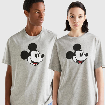 Unisex Gri Melanj %100 Koton Disney Baskılı T-Shirt Unisex Gri Melanj %100 Koton Disney Baskılı T-Shirt