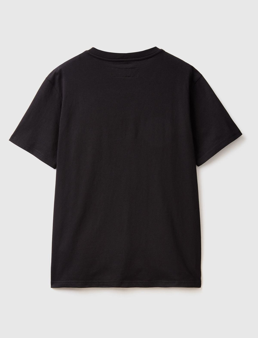 Erkek Siyah %100 Koton Cepli T-Shirt Erkek Siyah %100 Koton Cepli T-Shirt