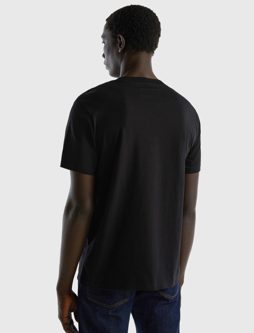 Erkek Siyah %100 Koton Cepli T-Shirt Erkek Siyah %100 Koton Cepli T-Shirt