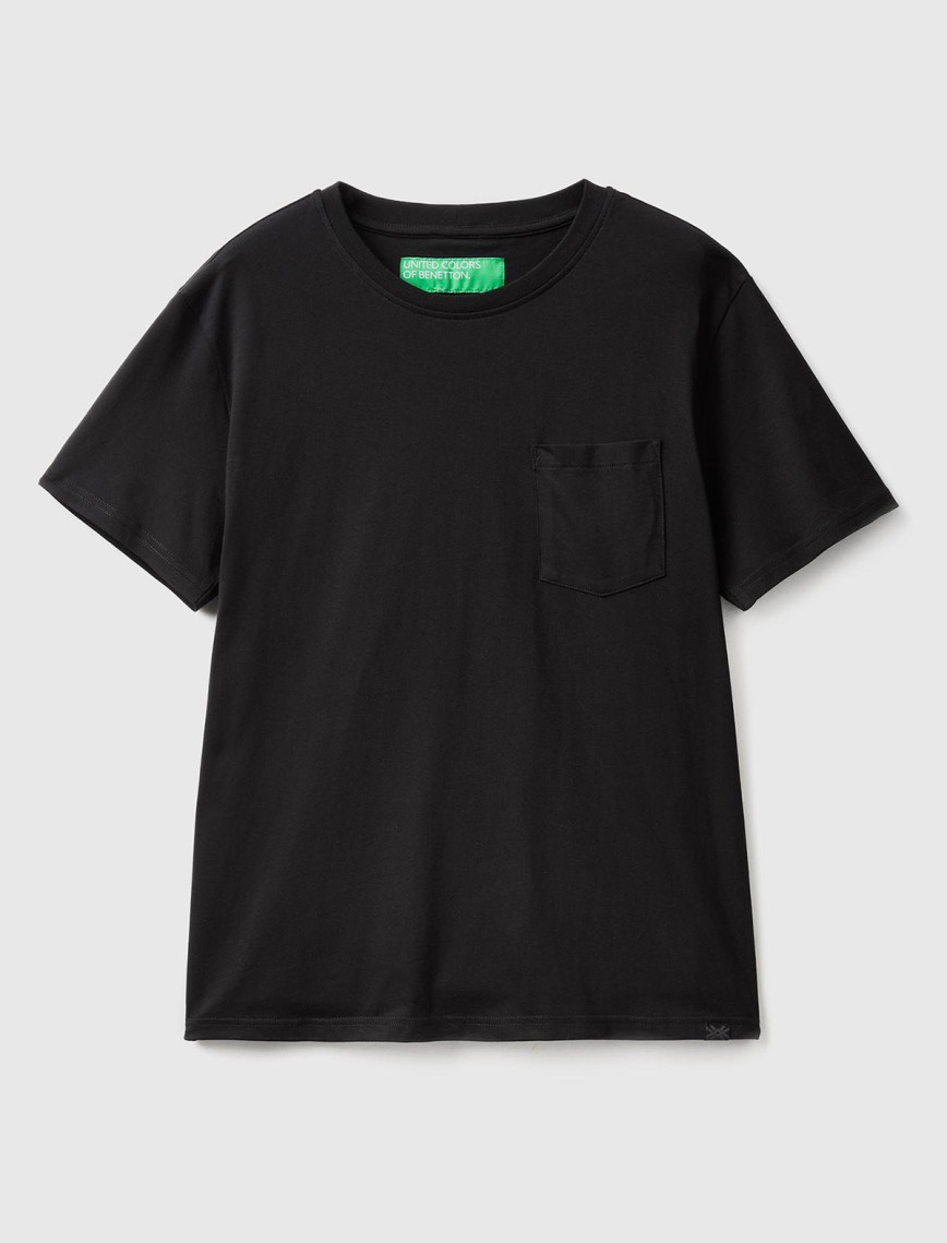 Erkek Siyah %100 Koton Cepli T-Shirt Erkek Siyah %100 Koton Cepli T-Shirt