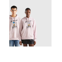 Unisex Gül Kurusu Disney Desenli Kapşonlu Sweatshirt