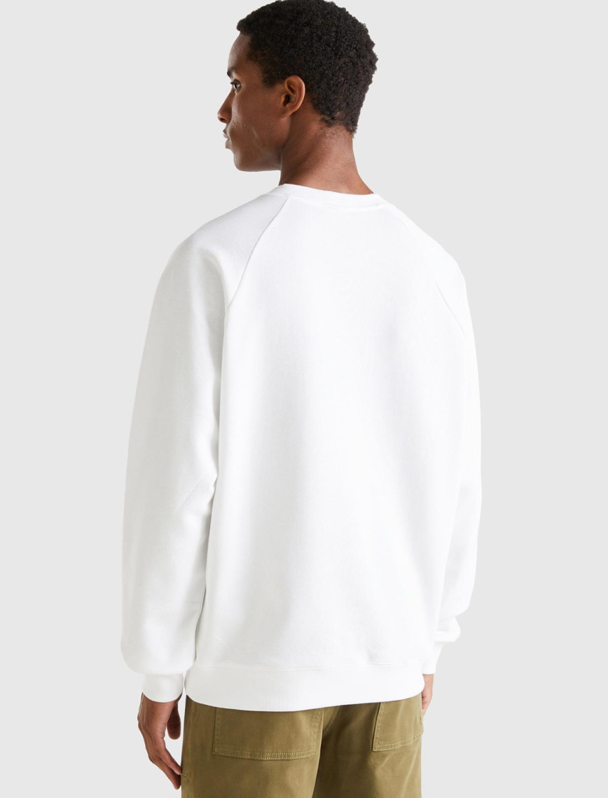 Unisex Beyaz Disney Baskılı Sweatshirt