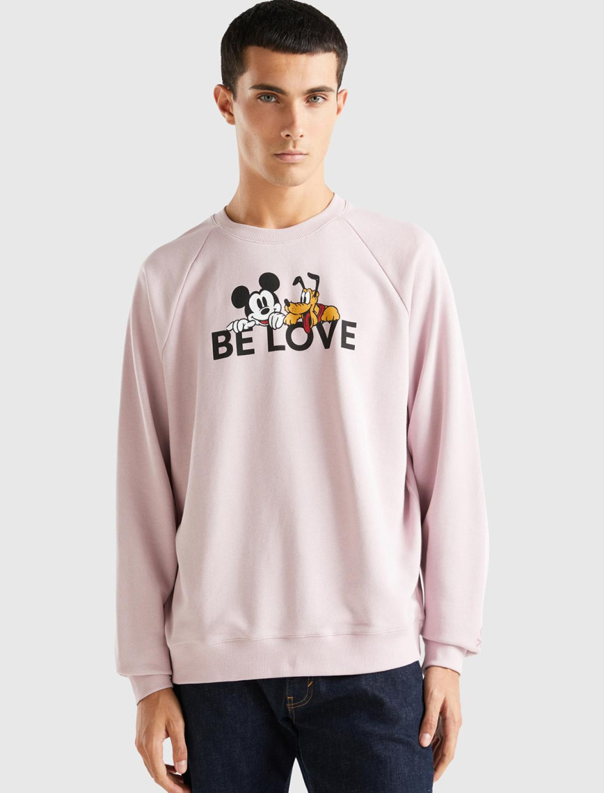 Unisex Gül Kurusu Disney Baskılı Sweatshirt