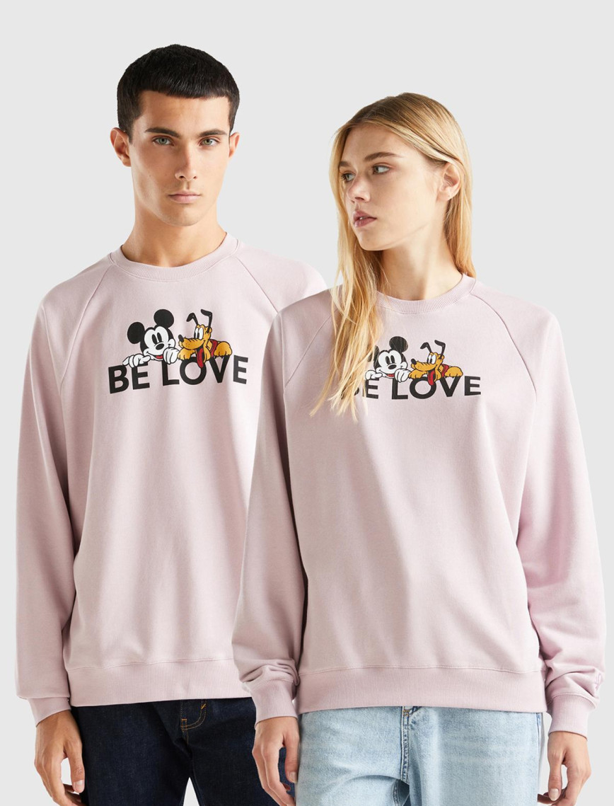 Unisex Gül Kurusu Disney Baskılı Sweatshirt