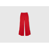 Kadın Kırmızı Paçası Yırtmaçlı Pantolon Kadın Kırmızı Paçası Yırtmaçlı Pantolon