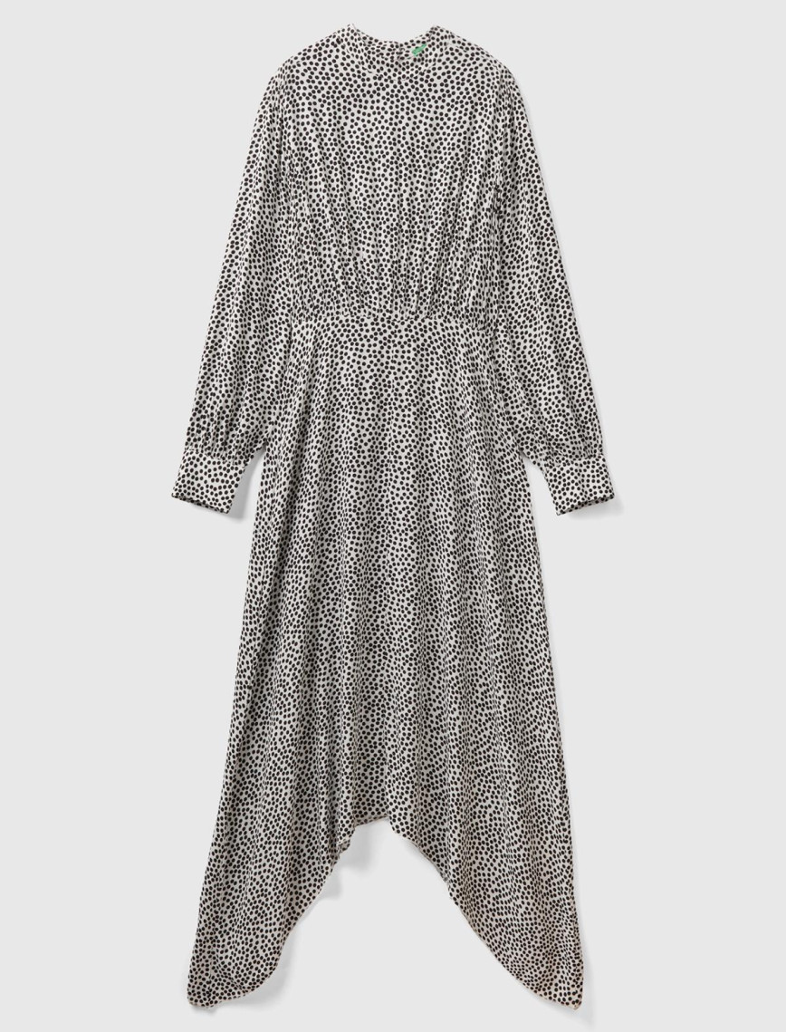 Kadın Yeşil Kazayağı Desenli Uzun Kollu Elbise Kadın Yeşil Kazayağı Desenli Uzun Kollu Elbise