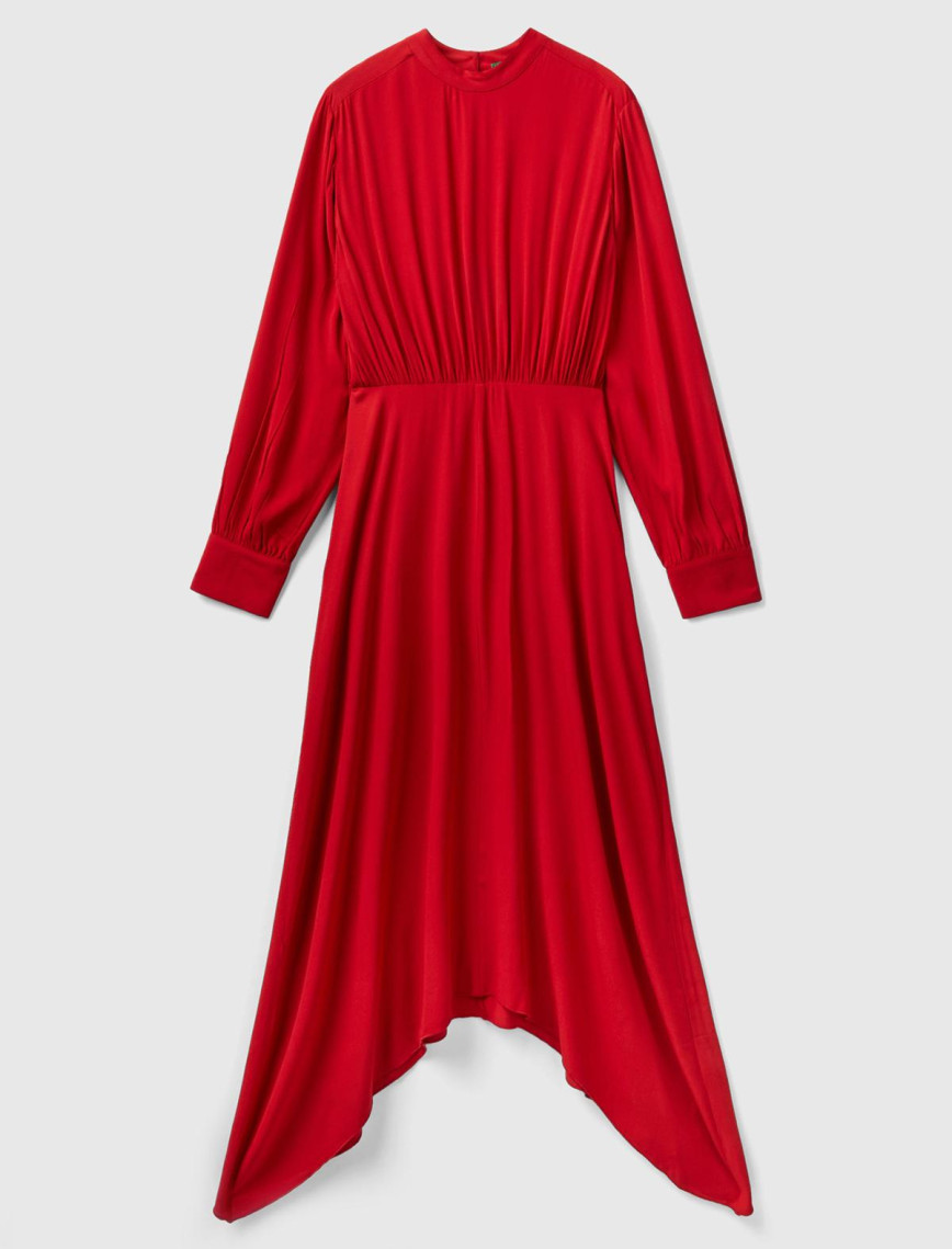 Kadın Vişne Çürüğü %100 Viskoz Uzun Kollu Sırtı Açık Elbise Kadın Vişne Çürüğü %100 Viskoz Uzun Kollu Sırtı Açık Elbise