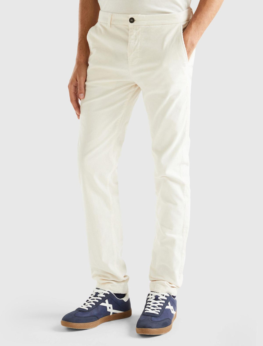 Erkek Zeytin Yeşili Esnek Kadife Pantolon