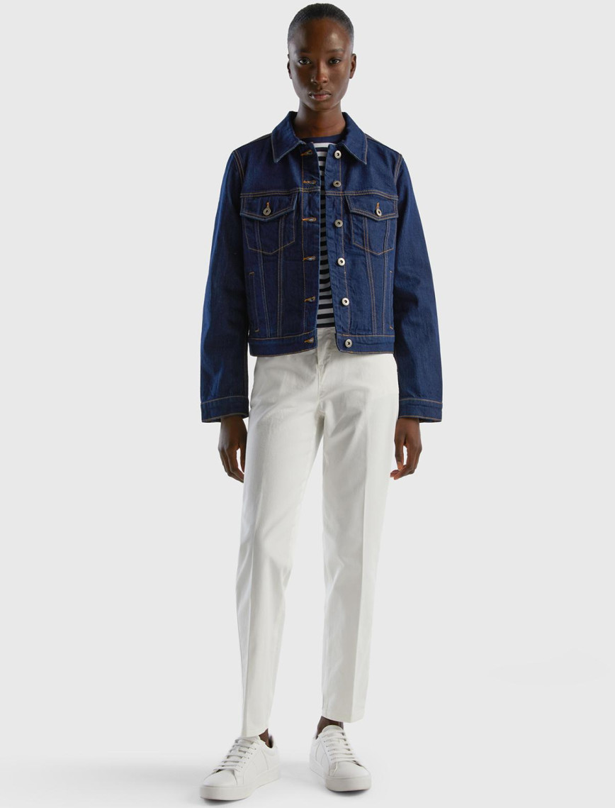 Kadın Beyaz Elastanlı Basic Chino Pantolon