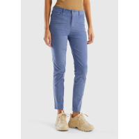 Kadın Havacı Mavi Slim Fit Kadife Pantolon