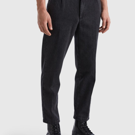 Erkek Siyah Chino Regular Fit Denim Pantolon Erkek Siyah Chino Regular Fit Denim Pantolon