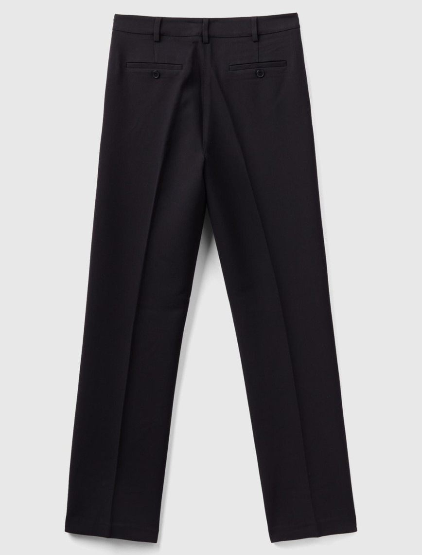 Kadın Siyah Poliviskoz Regular Fit Pantolon Kadın Siyah Poliviskoz Regular Fit Pantolon