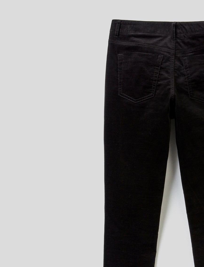 Kadın Siyah Slim Fit Kadife Pantolon