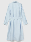Kadın Soluk Mavi %100 Koton Gömlek Yaka Uzun Kollu Popline Elbise Kadın Soluk Mavi %100 Koton Gömlek Yaka Uzun Kollu Popline Elbise
