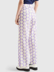 Kadın Lila Poliviskoz  Puantiyeli Geniş Paça Pantolon