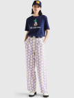 Kadın Lila Poliviskoz  Puantiyeli Geniş Paça Pantolon