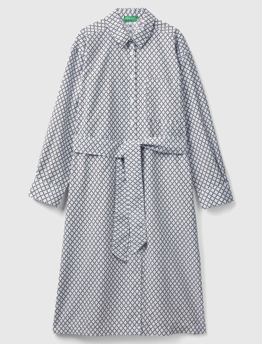 Kadın Buz Mavisi Renkli Dama Desenli Gömlek Yaka Poplin Elbise Kadın Buz Mavisi Renkli Dama Desenli Gömlek Yaka Poplin Elbise