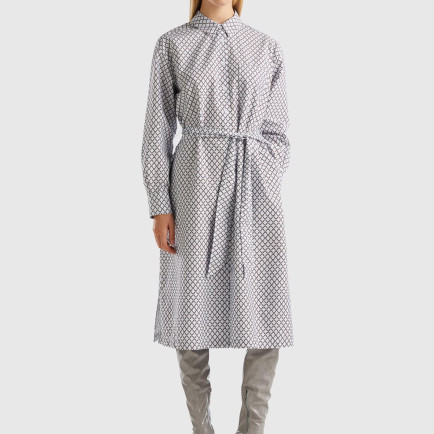 Kadın Buz Mavisi Renkli Dama Desenli Gömlek Yaka Poplin Elbise Kadın Buz Mavisi Renkli Dama Desenli Gömlek Yaka Poplin Elbise