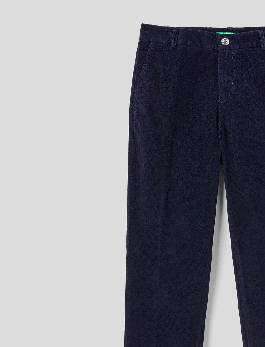 Kadın Lacivert Kadife Chino Pantolon