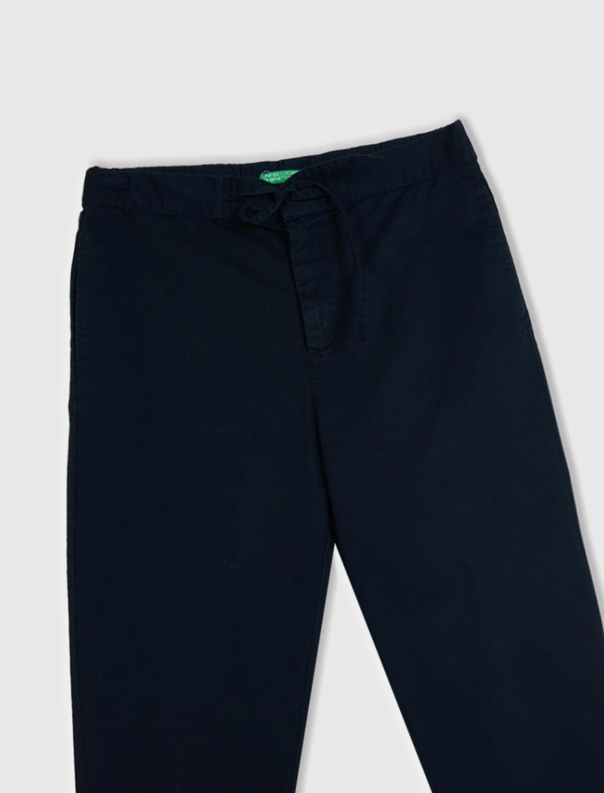 Erkek Lacivert Beli İpli Chino Pantolon Erkek Lacivert Beli İpli Chino Pantolon