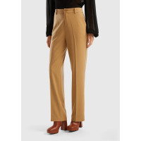 Kadın Taba Poliviskoz Yumuşak Dokulu Regular Fit Pantolon