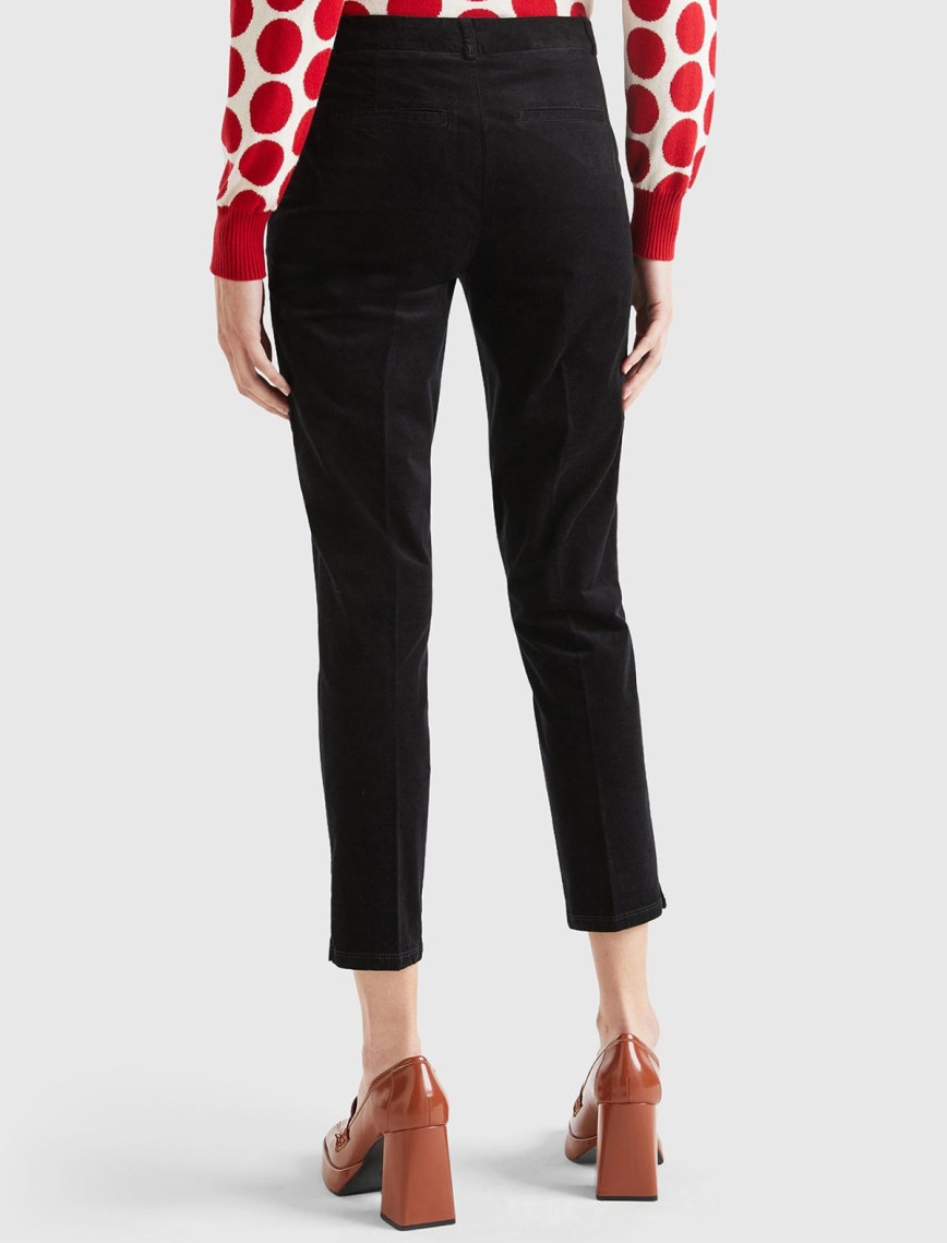 Kadın Siyah Kadife Chino Pantolon Kadın Siyah Kadife Chino Pantolon