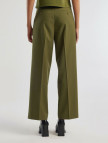 Kadın Zeytin Yeşili Poliviskoz Geniş Paça Pantolon