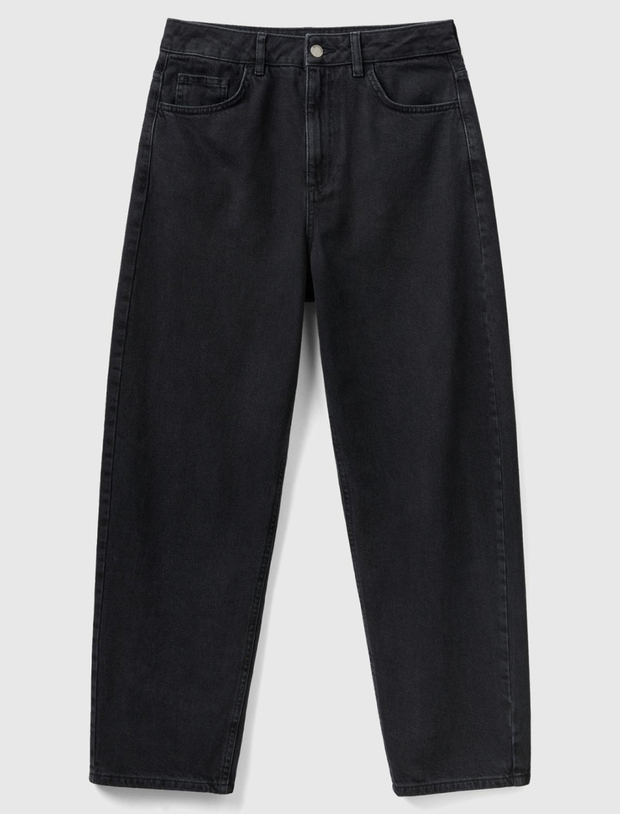 Kadın Füme %100 Koton Balon Fit Denim Pantolon Kadın Füme %100 Koton Balon Fit Denim Pantolon