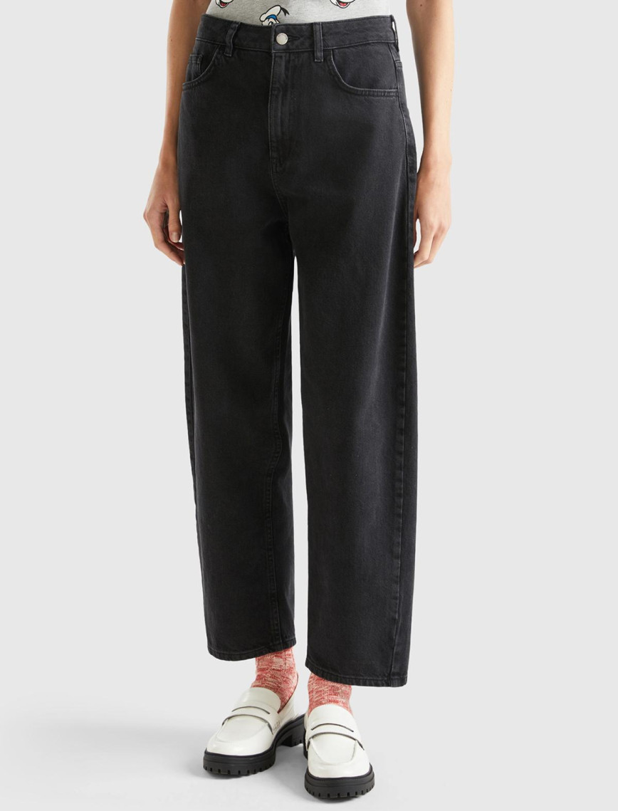 Kadın Füme %100 Koton Balon Fit Denim Pantolon Kadın Füme %100 Koton Balon Fit Denim Pantolon