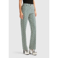 Kadın Yeşil Mix Poliviskoz Çiçek Desenli Regular Fit Pantolon Kadın Yeşil Mix Poliviskoz Çiçek Desenli Regular Fit Pantolon