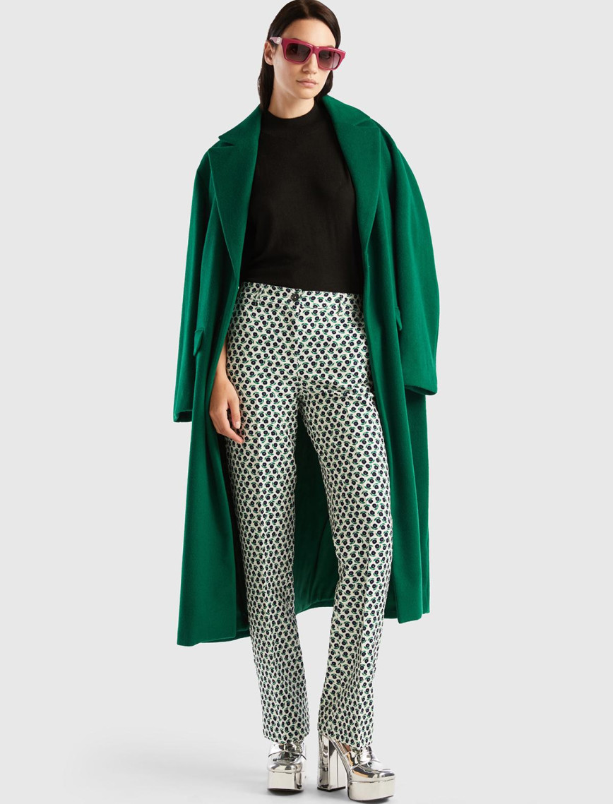 Kadın Yeşil Mix Poliviskoz Çiçek Desenli Regular Fit Pantolon Kadın Yeşil Mix Poliviskoz Çiçek Desenli Regular Fit Pantolon