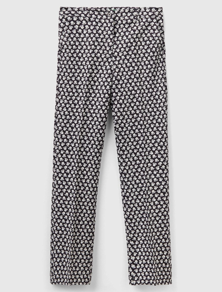 Kadın Lacivert Poliviskoz Çiçek Desenli Regular Fit Pantolon Kadın Lacivert Poliviskoz Çiçek Desenli Regular Fit Pantolon