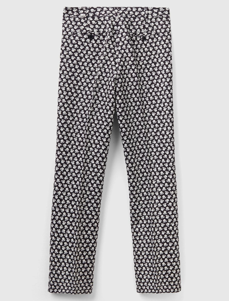 Kadın Lacivert Poliviskoz Çiçek Desenli Regular Fit Pantolon Kadın Lacivert Poliviskoz Çiçek Desenli Regular Fit Pantolon