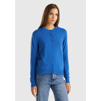 Kadın Gece Mavisi Bisiklet Yaka %100 Merino Hırka