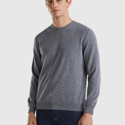 Erkek Antrasit Melanj Bisiklet Yaka %100 Merino Kazak Erkek Antrasit Melanj Bisiklet Yaka %100 Merino Kazak