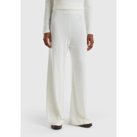 Kadın Krem Kaşmir Karışımlı Triko Eşofman Altı Kadın Krem Kaşmir Karışımlı Triko Eşofman Altı