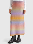 Kadın Turuncu Mix Yün Karışımlı Elastik Belli Çok Renkli Midi Etek Kadın Turuncu Mix Yün Karışımlı Elastik Belli Çok Renkli Midi Etek