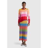 Kadın Yeşil Mix Yün Karışımlı Elastik Belli Çok Renkli Midi Etek Kadın Yeşil Mix Yün Karışımlı Elastik Belli Çok Renkli Midi Etek