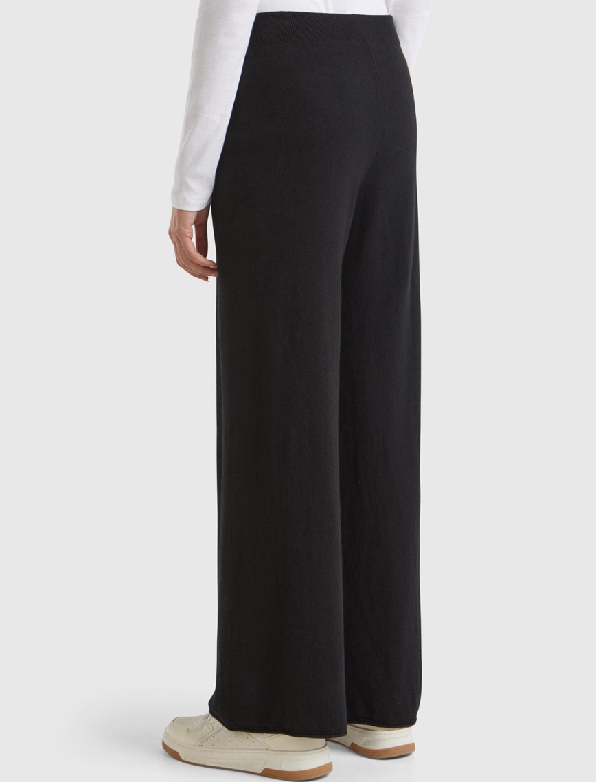 Kadın Siyah Kaşmir Karışımlı Triko Eşofman Altı Kadın Siyah Kaşmir Karışımlı Triko Eşofman Altı