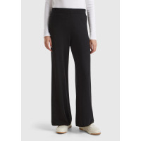 Kadın Siyah Kaşmir Karışımlı Triko Eşofman Altı Kadın Siyah Kaşmir Karışımlı Triko Eşofman Altı