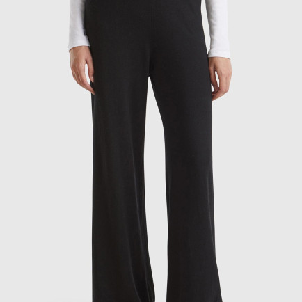 Kadın Siyah Kaşmir Karışımlı Triko Eşofman Altı Kadın Siyah Kaşmir Karışımlı Triko Eşofman Altı