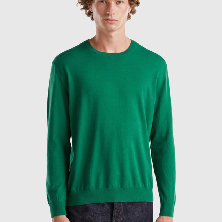 Erkek Yeşil Pamuk Karışımlı Basic Kazak Erkek Yeşil Pamuk Karışımlı Basic Kazak