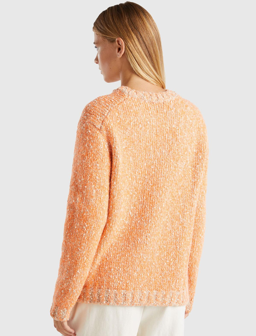 Erkek Pembe Pamuk ve Yün Karışımlı Ribanalı Renk Detaylı Kazak