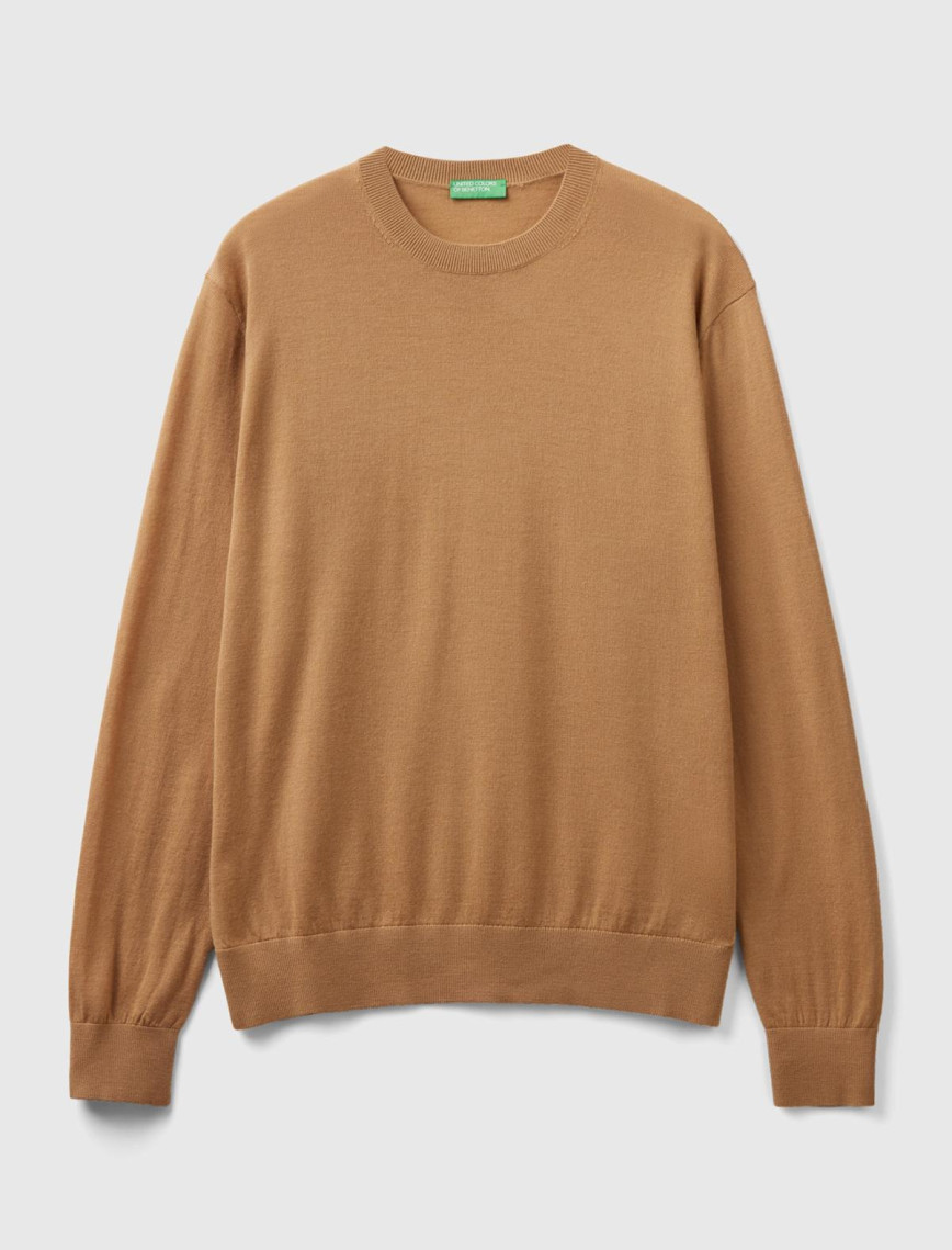 Erkek Taba %100 Extra Fine Merino Kazak