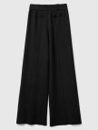 Kadın Siyah Viskoz Karışımlı Dikiş Detaylı Beli Elastik Palazzo Pantolon Kadın Siyah Viskoz Karışımlı Dikiş Detaylı Beli Elastik Palazzo Pantolon