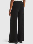 Kadın Siyah Viskoz Karışımlı Dikiş Detaylı Beli Elastik Palazzo Pantolon Kadın Siyah Viskoz Karışımlı Dikiş Detaylı Beli Elastik Palazzo Pantolon