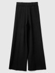 Kadın Siyah Viskoz Karışımlı Dikiş Detaylı Beli Elastik Palazzo Pantolon Kadın Siyah Viskoz Karışımlı Dikiş Detaylı Beli Elastik Palazzo Pantolon