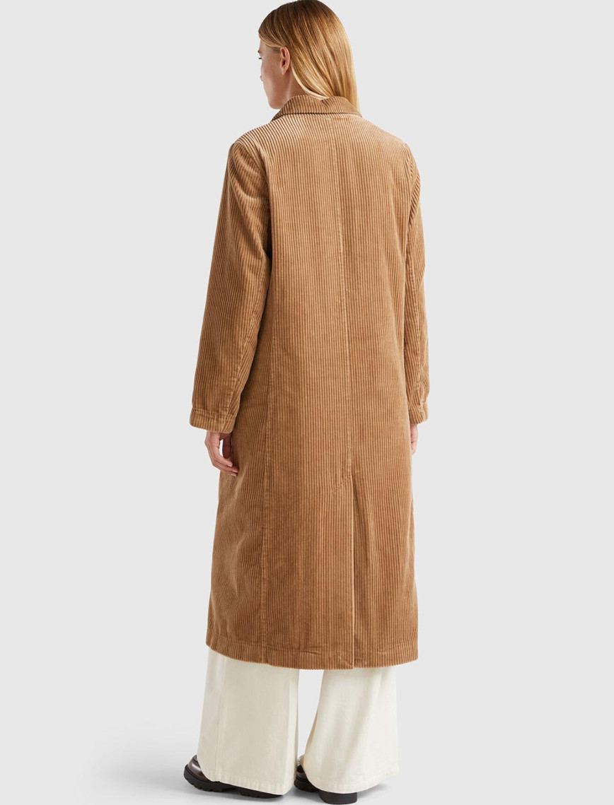 Kadın Kahverengi %100 Pamuk Önü Düğme Kapamalı Devrik Yaka Kruvaze Kaban Kadın Kahverengi %100 Pamuk Önü Düğme Kapamalı Devrik Yaka Kruvaze Kaban