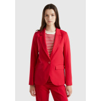 Kadın Kırmızı Poliviskoz Tek Düğmeli Kırlangıç Yaka Blazer Ceket Kadın Kırmızı Poliviskoz Tek Düğmeli Kırlangıç Yaka Blazer Ceket